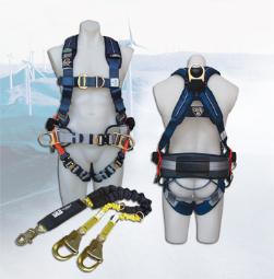 fall arrest full body harness, lanyard and fall protection gear